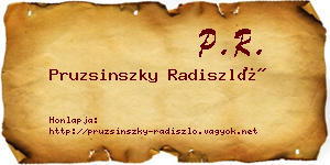 Pruzsinszky Radiszló névjegykártya